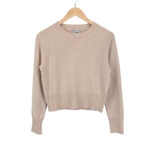 J.Crew Cashmere Shrunken Crewneck Sweater Beige Size Small NWOT